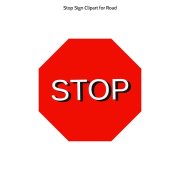 Free Stop Sign Clipart for Road to Edit Online