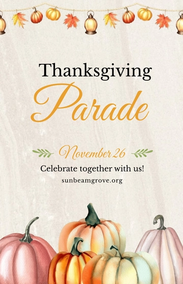 Free Thanksgiving Day Parade Poster to Edit Online