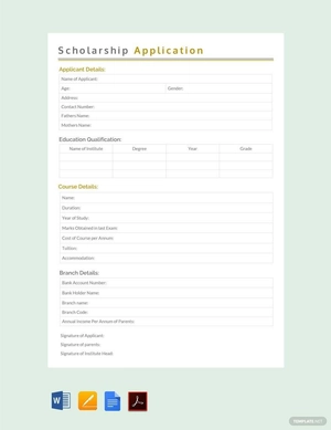 Scholarship Application Template Scholarship Application Template