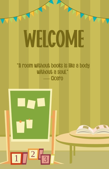 Free Classroom Welcome Poster Quotes Temlplate to Edit Online