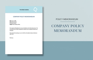 Company Policy Memo Template