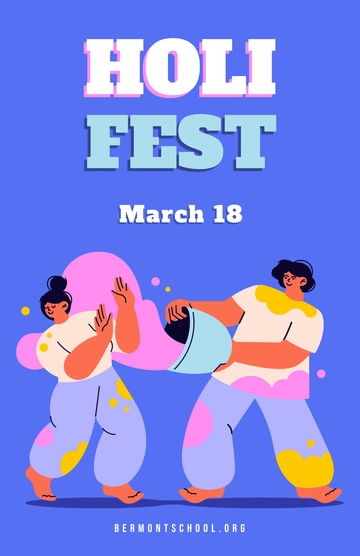 Free School Holi Poster to Edit Online
