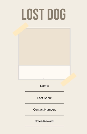Free Scrapbook Dog Lost Blank Poster Template to Edit Online