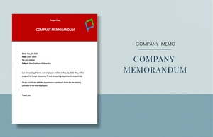 Professional Company Memo Template