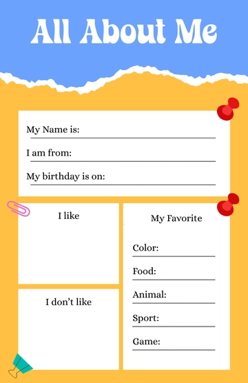 Free All About Me Poster for Teens Template to Edit Online