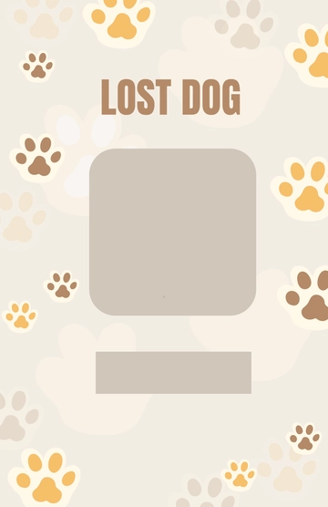 Free Paws Background Dog Lost Poster Template to Edit Online