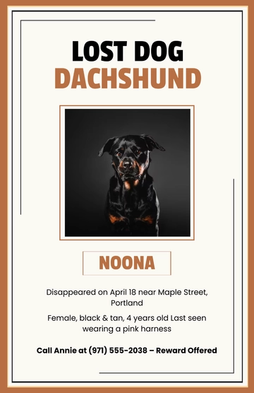 Free Lost Dog Poster with Border Template to Edit Online