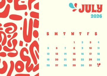 Free Fun Summer Calendar Design Template to Edit Online