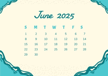 Free Minimal Summer Calendar Template to Edit Online