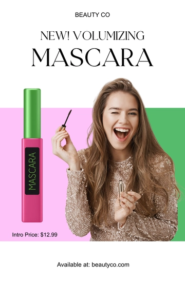 Free Mascara Makeup Poster Template to Edit Online