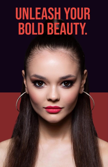 Free Black Makeup Art Poster Template to Edit Online