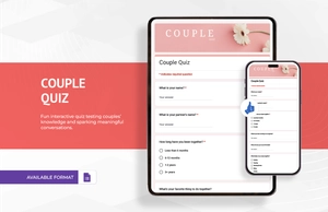 Couple Quiz Template Couple Quiz Template