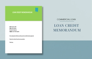 Commercial Loan Credit Memo Template