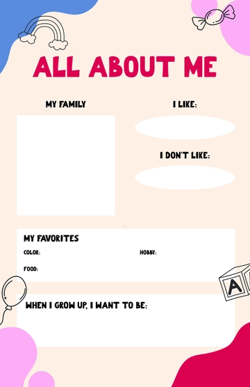 Free All About Me Poster for Kids Template to Edit Online