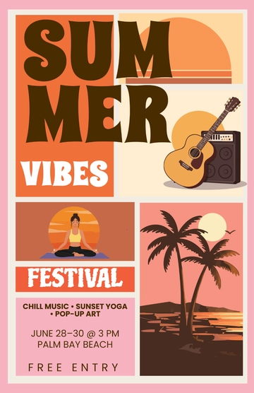 Free Summer Aesthetic Poster Template to Edit Online