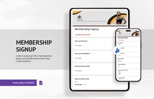 Membership Signup Template