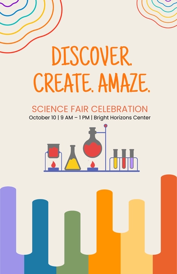 Free Rainbow Science Fair Aesthetic Poster Template to Edit Online