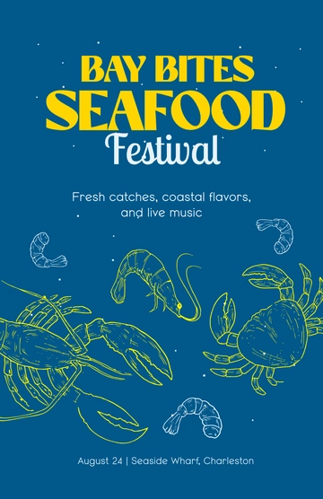 Free Seafood Festival Poster Template to Edit Online
