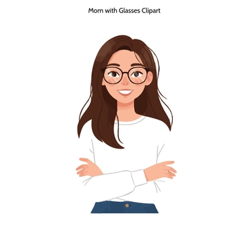Free Mom with Glasses Clipart to Edit Online