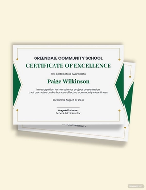 school project certificate Template