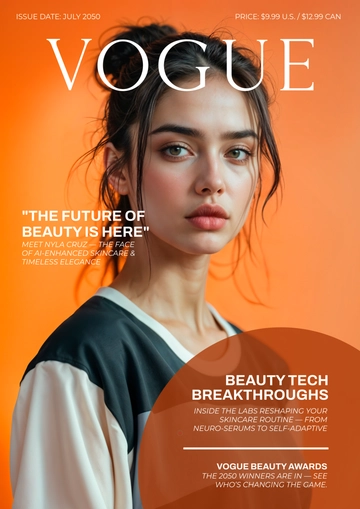 Free Vogue Beauty Cover Page Template to Edit Online