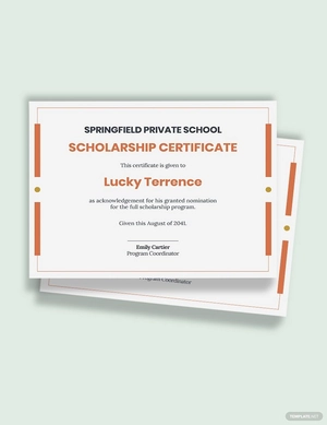Scholarship Certificate