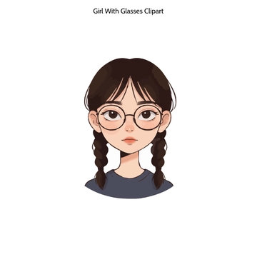 Free Girl with Glasses Clipart to Edit Online