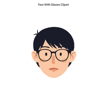 Free Face with Glasses Clipart to Edit Online