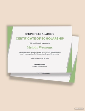 Editable Scholarship Award Certificate Template