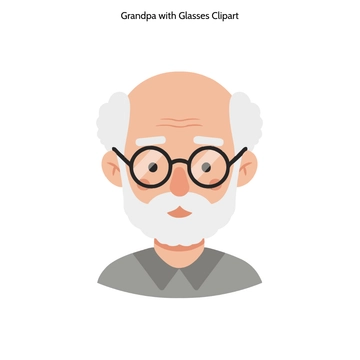 Free Grandpa with Glasses Clipart to Edit Online