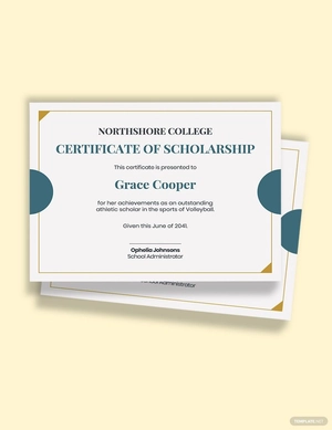 College Scholarship Certificate Template