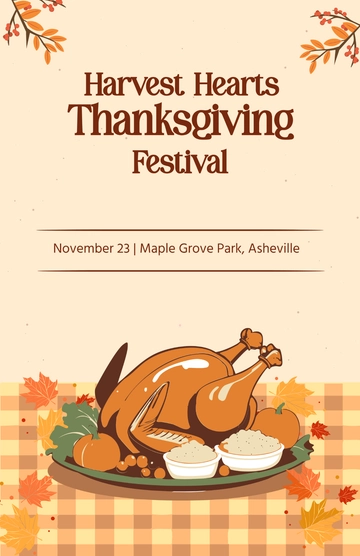 Free Thanksgiving Festival Poster Template to Edit Online