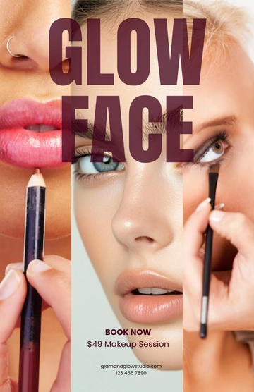 Free Simple Salon Makeup Poster Template to Edit Online