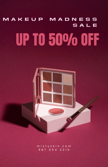 Free Makeup Advertisement Poster Template to Edit Online