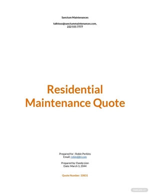 Property Maintenance Quote Template