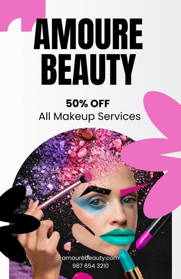 Free Cosmetic Makeup Poster Template to Edit Online