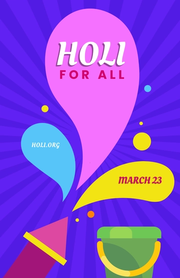 Free Blue Holi Poster for NGO to Edit Online