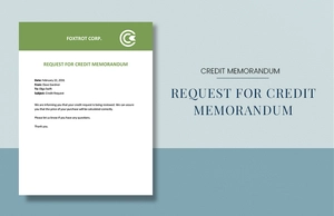 Request for Credit Memo Template