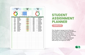 Student Assignment Planner Template