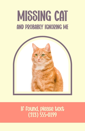 Free Silly Cat Lost Poster Template to Edit Online