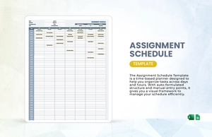 Assignment Schedule Template