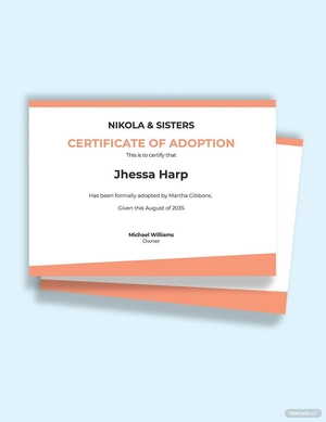 Baby Adoption Certificate Template