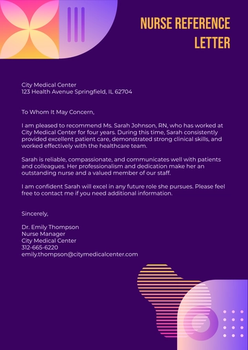 Free Nurse Reference Letter Template to Edit Online