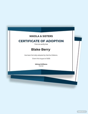 Human Adoption Certificate Template