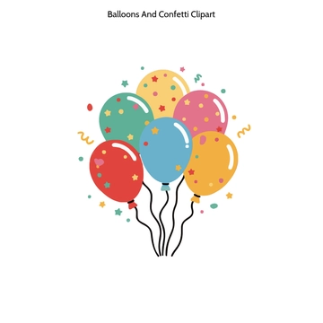 Free Balloons And Confetti Clipart to Edit Online