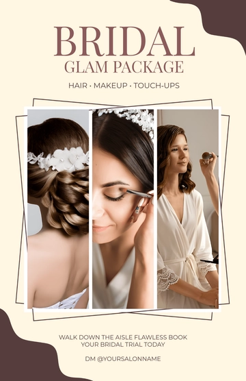 Free Bridal Beauty Package  Poster Template to Edit Online