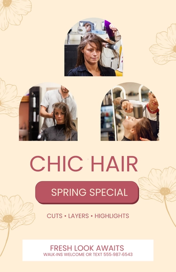 Free Hair Beauty Salon Poster Template to Edit Online