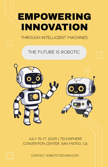 Free Yellow Robotic Technology Poster Template to Edit Online