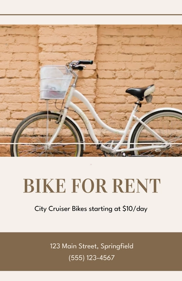 Free Bike for Rent Poster Template to Edit Online