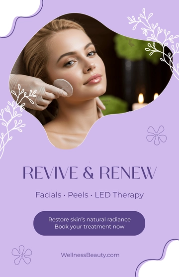 Free Purple Beauty Treatment Poster Template to Edit Online